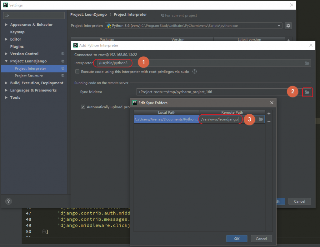 how to specify the root in pycharm for localhost